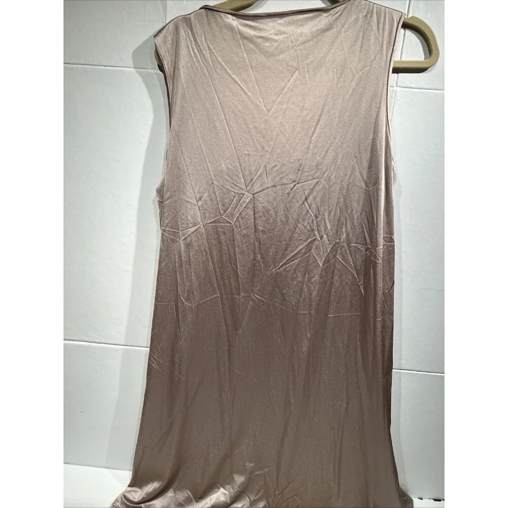Vanity Fair‎ brown Nylon Nightgown Chemise Lace Sleeveless Vintage Size M